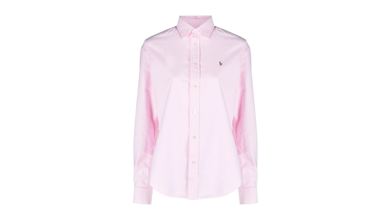 Polo Ralph Lauren Women's Crlte St L/S Button Front Shirt Bath Pink - SS25  - US, image size:1400x1000