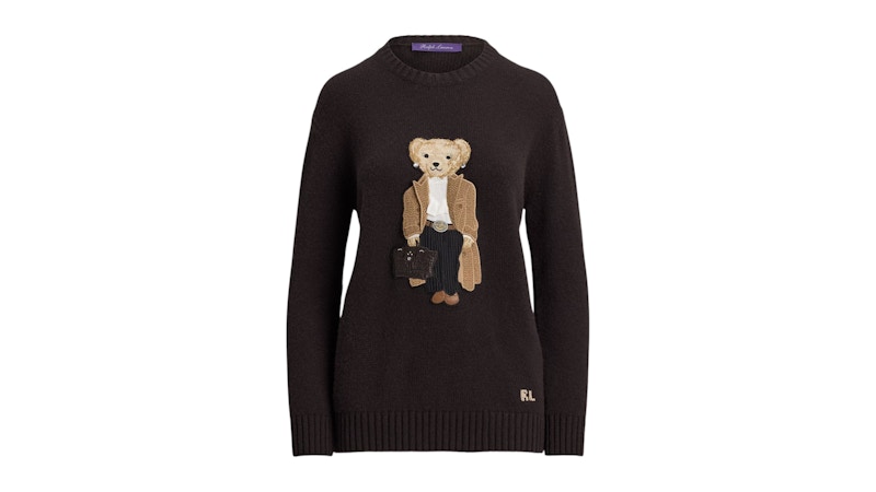 Polo Ralph Lauren Women's Fall Polo Bear Cashmere Sweater Brown - US
