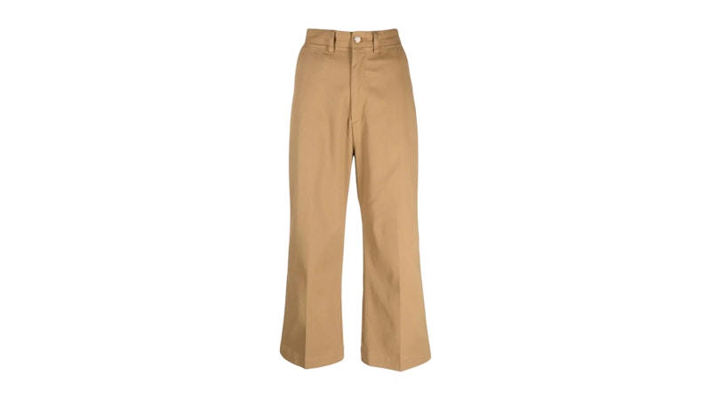 Pre-owned Polo Ralph Lauren Women's High Waisted Cropped Pant In Montana Khaki In Brown