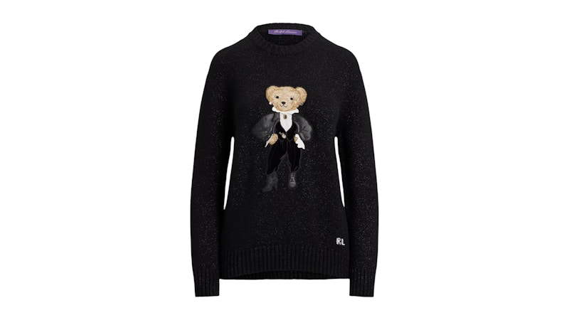 Polo Ralph Lauren Women's Holiday Polo Bear Sweater Metallic - JP