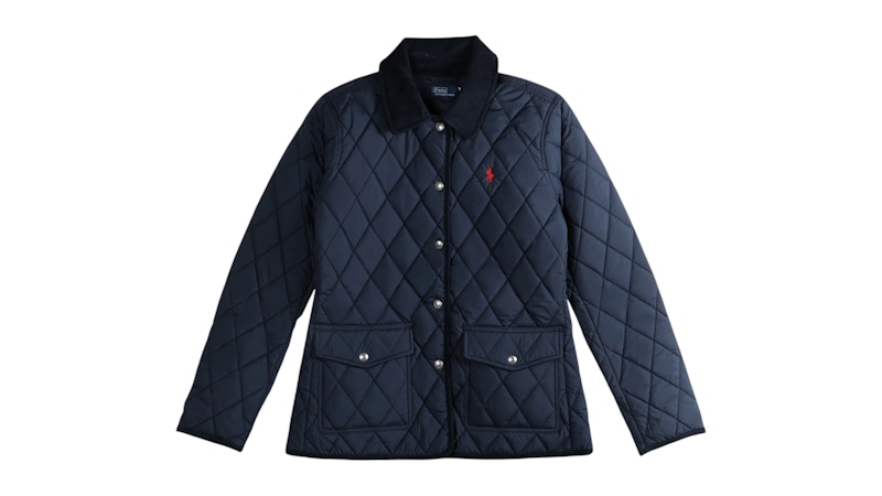 Pre-owned Polo Ralph Lauren Women's Poly Woven Coat In Navy Blue