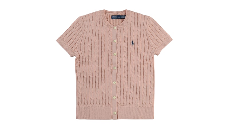 Cardigan Donna In Lana Merinos - Maglione Girocollo Manica Corta, Rosa, 100% Made In Italy - Foto 9