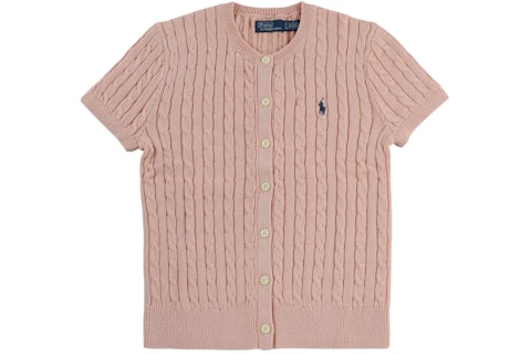 Cardigan Donna In Lana Merinos - Maglione Girocollo Manica Corta, Rosa, 100% Made In Italy - Foto 9