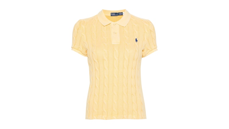 Polo Ralph Lauren de manga corta para mujer, amarillo otoñal