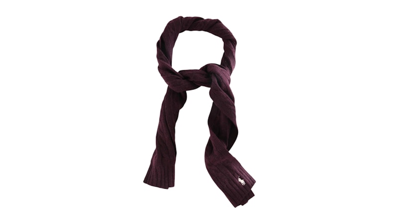 Polo Ralph Lauren Wool Cashmere Classic Cable Scarf Purple