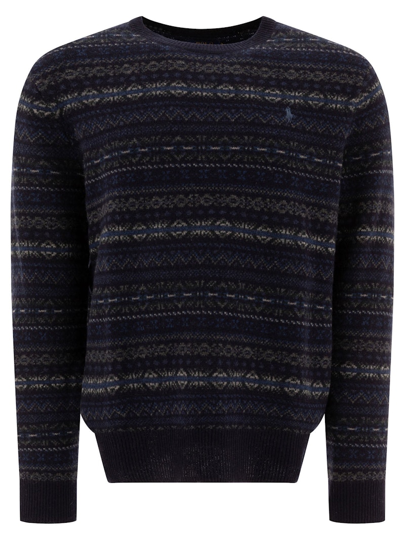 Polo Ralph Lauren Wool RWS Pullover a maniche lunghe Blu navy Combo