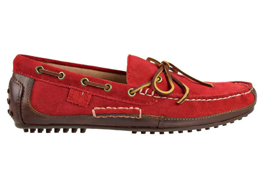 Polo Ralph Lauren Wyndings Slip-On-Driving Loafer Real Red Men's 