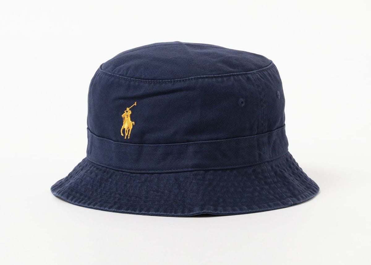 Polo Ralph Lauren for Beams Gold Logo Bucket Hat Navy Men's - SS24 