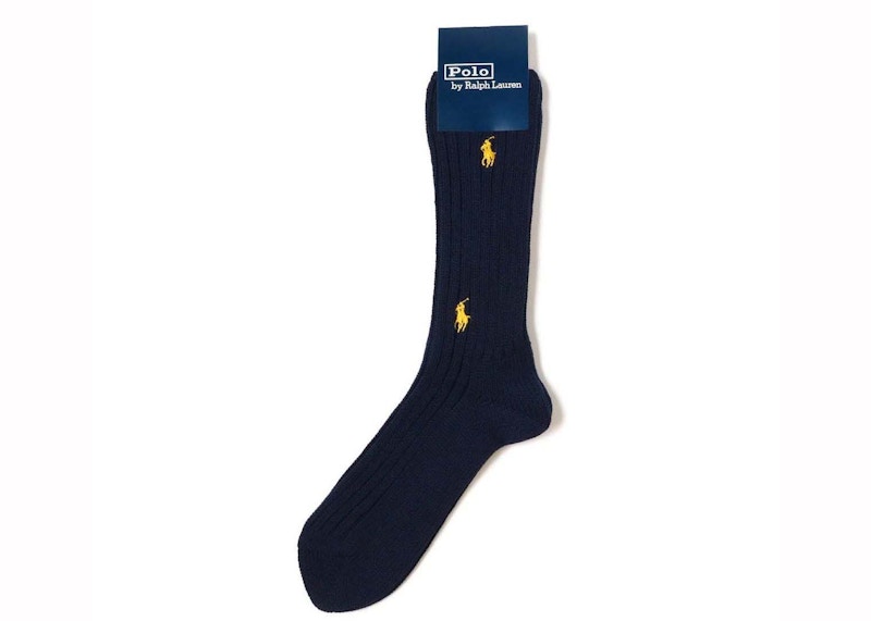 Polo Ralph Lauren for Beams Gold Logo Socks Navy Men's - SS24 - US