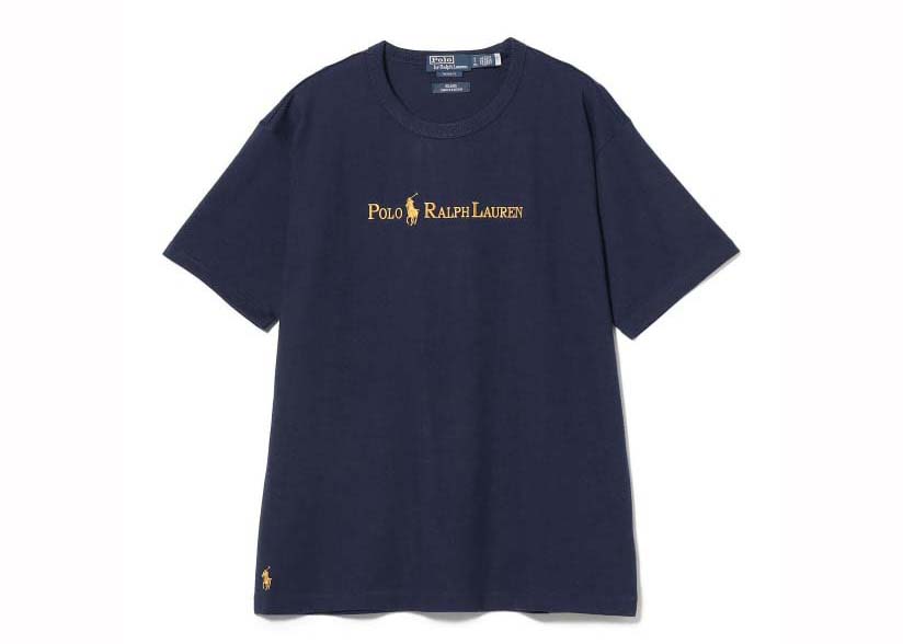 Polo Ralph Lauren für Beams Gold Logo T-Shirt Marineblau Herren 