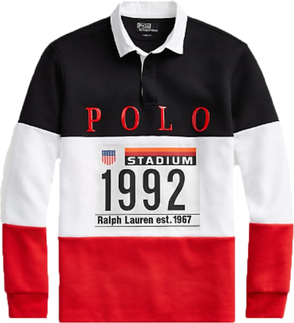 Polo Ralph Lauren Winter Stadium Rugby Shirt White Multi Men's