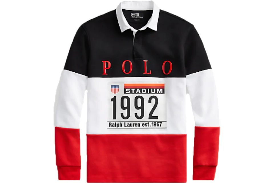 Polo Ralph Lauren Winter Stadium Rugby Shirt White Multi Hombre