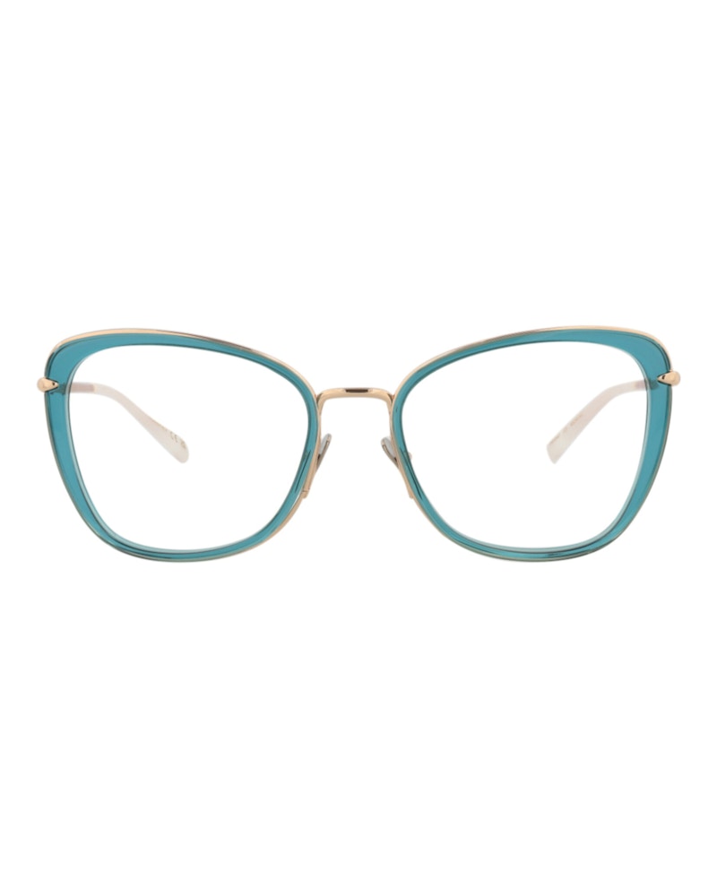 Pre-owned Pomellato Women's  Cat Eyeframe Acetate Optical Frames In Blue Gold Transparent (pm0084o/30008667/001