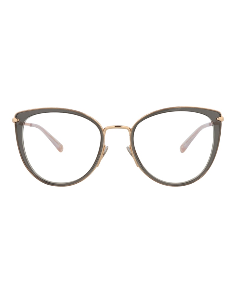 Pre-owned Pomellato Women's  Cat Eyeframe Acetate Optical Frames In Grey Gold Transparent (pm0083o/30008665/004