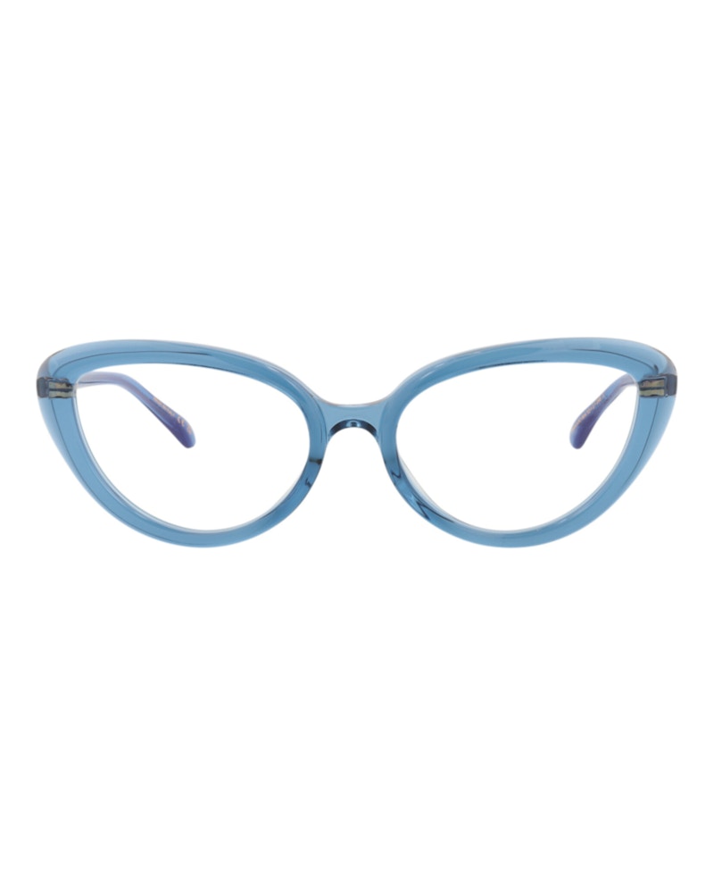 Pre-owned Pomellato Women's Cat Eyeframe Acetate Optical Frames In Light Blue Light Blue Transparent (pm0112o/