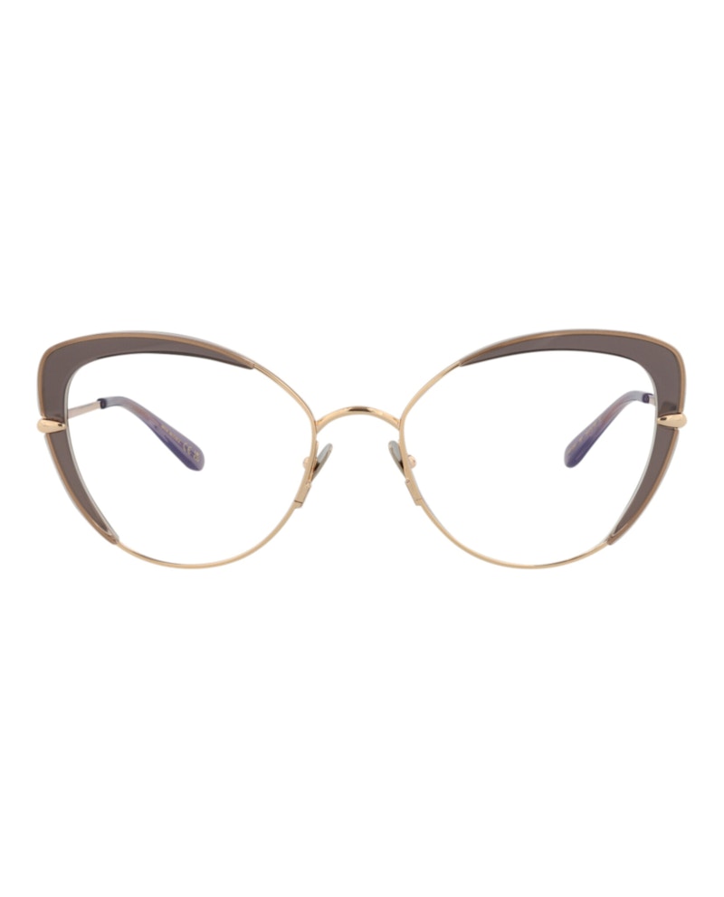 Pre-owned Pomellato Women's Cat Eyeframe Metal Optical Frames In Gold Gold Transparent (pm0125o/30014246/001)