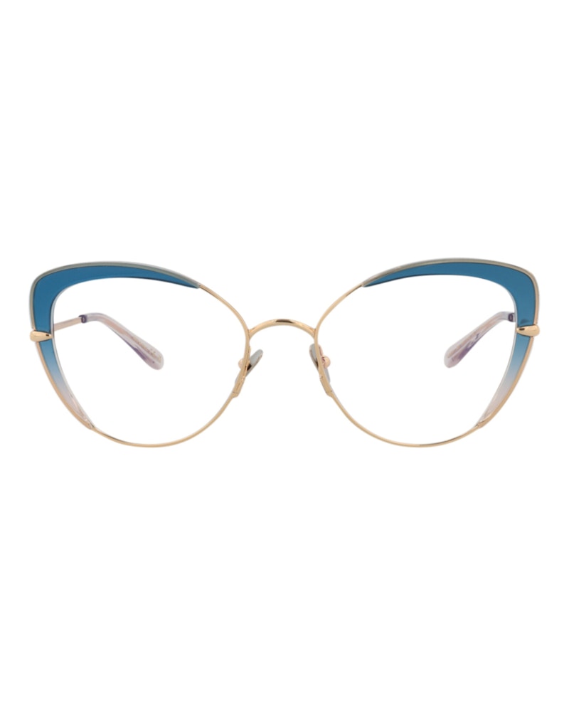 Pre-owned Pomellato Women's Cat Eyeframe Metal Optical Frames In Gold Gold Transparent (pm0125o/30014246/002)