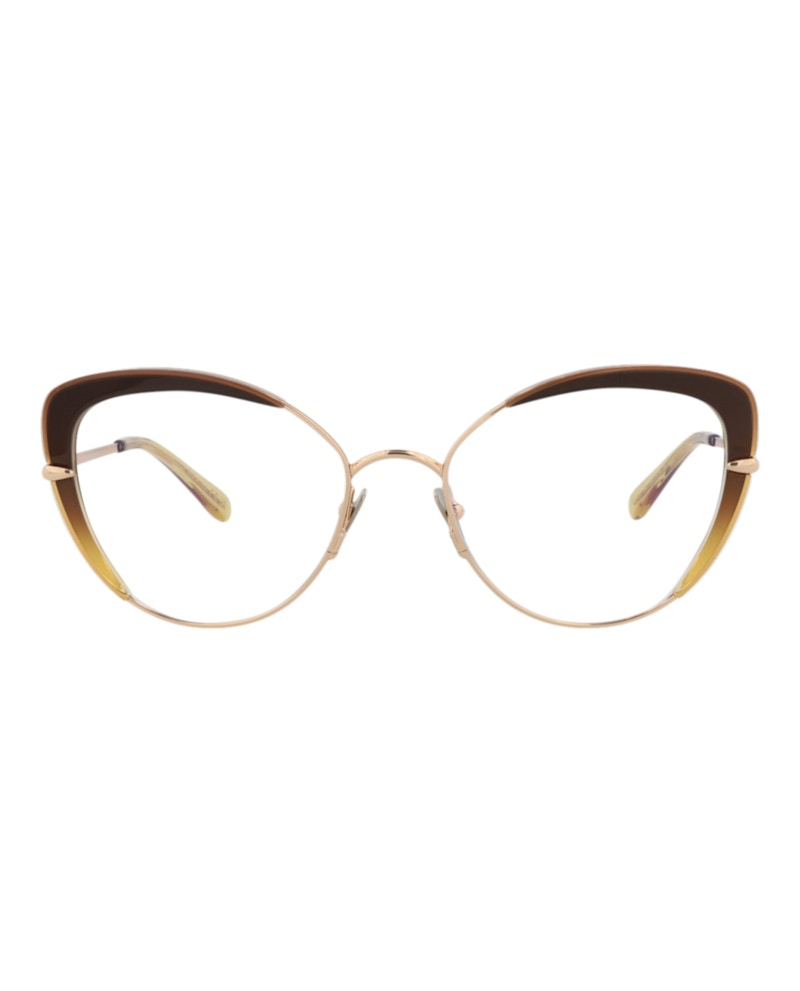 Pre-owned Pomellato Women's Cat Eyeframe Metal Optical Frames In Gold Gold Transparent (pm0125o/30014246/003)