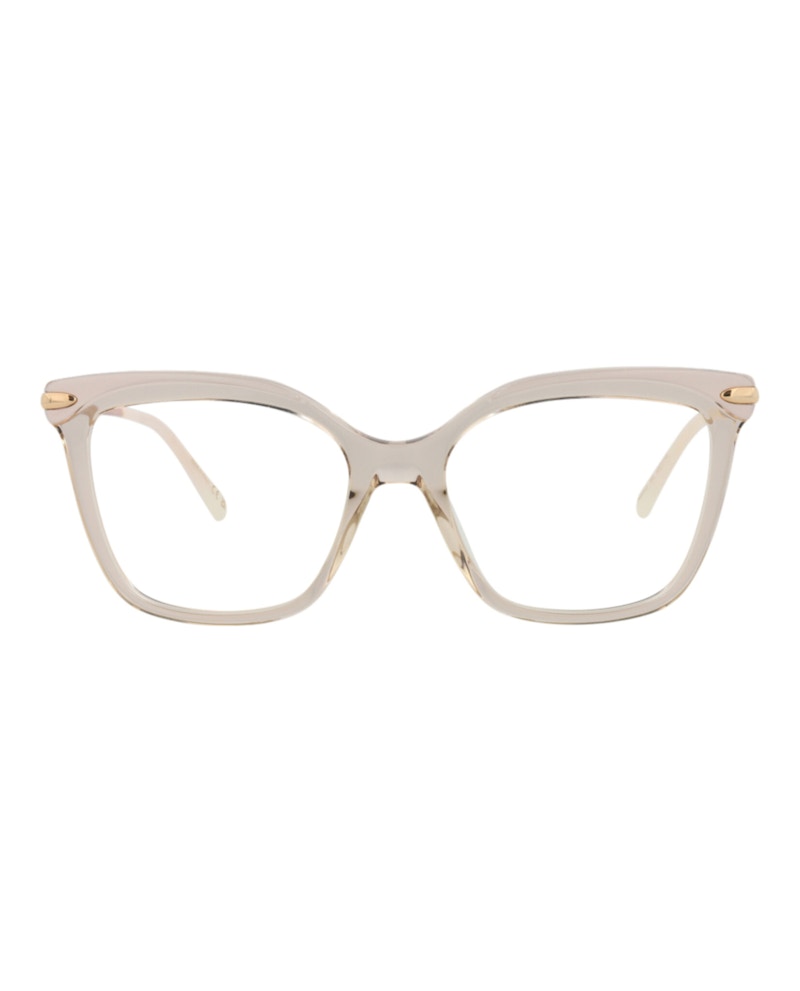 Pre-owned Pomellato Women's  Squareframe Acetate Optical Frames In Beige Gold Transparent (pm0094o/30010194/004