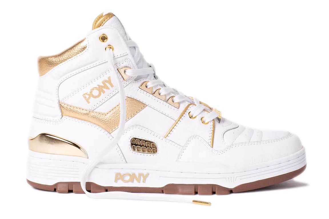 Pre-owned Pony M-100 Hi 50th Anniversary In White/gold/gum