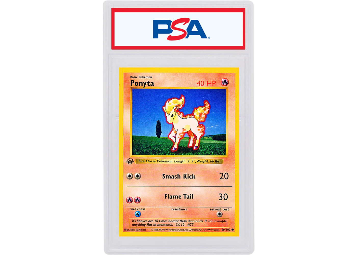 Ponyta 1999 Pokemon TCG Base Set 1st Edition #60/102 (PSA or BGS Graded) - 1999 - US Ponyta 1999 Pokemon TCG Base Set 1st Edition #60/102 (PSA or BGS Graded) - 1999 - US