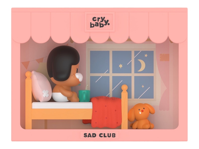 POP MART SAD CLUB フィギュアセット Pop Mart CRYBABY Sad Club Series Scene Sets Sleepless Figure Set - US