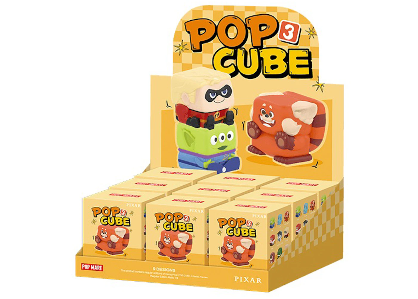 Pop Mart Disney Pixar Pop Cube-3 Series Figures Sealed Case (9 Blind ...
