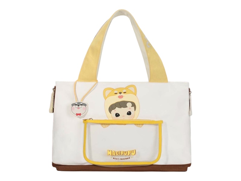 Pre-owned Pop Mart Hacipupu The Growth Diary Series Canvas Tote Bag In Multi