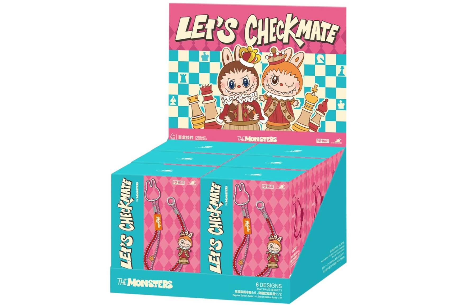 Pop Mart Labubu The Monsters Let's Checkmate Series Pendant Sealed Case ...