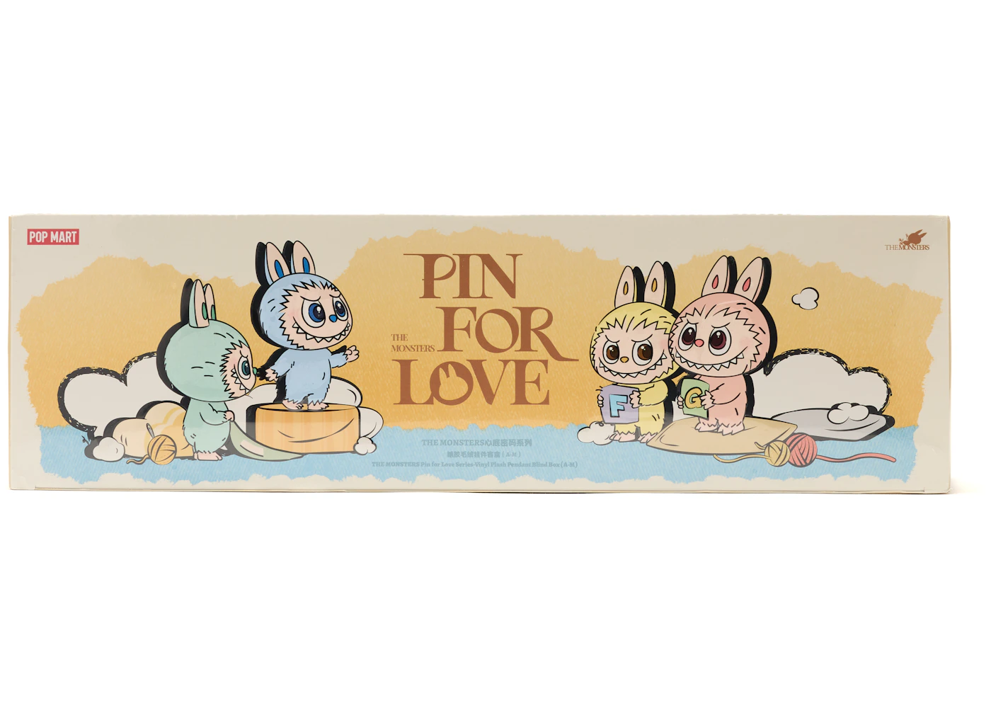Pop Mart Labubu The Monsters Pin for Love Series Vinyl Plush Pendant (A-M) Sealed Case (14 Blind Box)