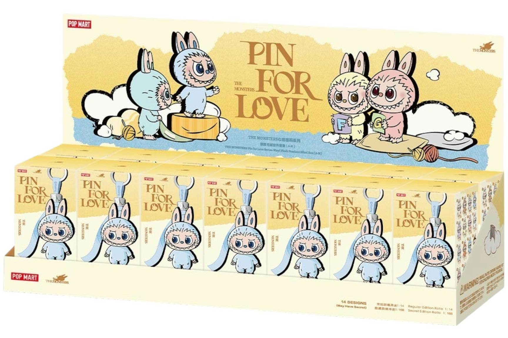 Pop Mart Labubu The Monsters Pin for Love Series Vinyl Plush Pendant (A ...