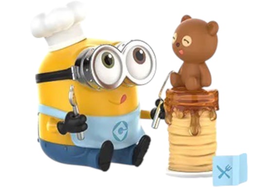 Pop Mart Minions Bedtime Stories by Bob and Tim Series Breakfast Cookbook Figure