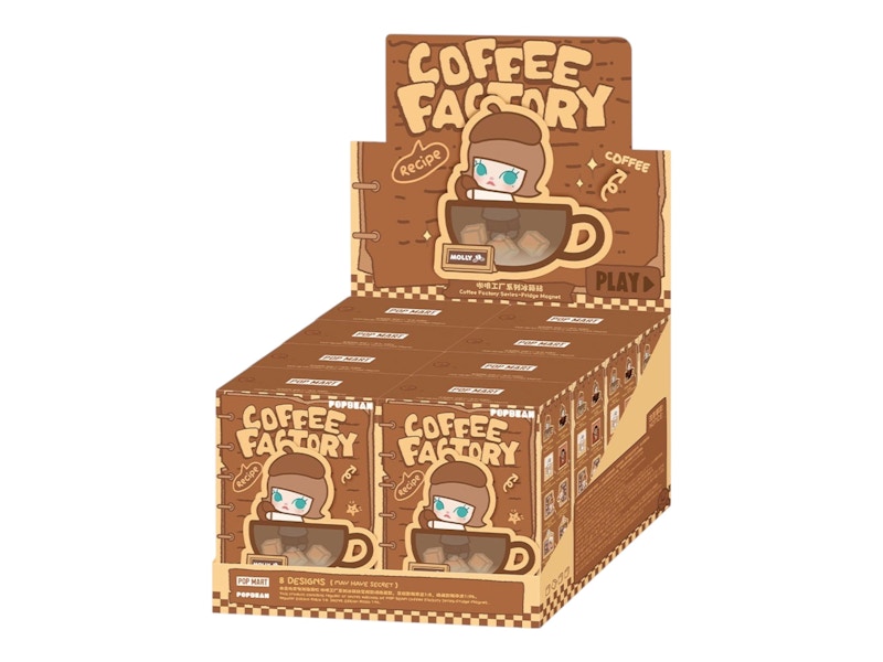 Pop Mart POP BEAN Coffee Factory Series Fridge Magnet Sealed Case