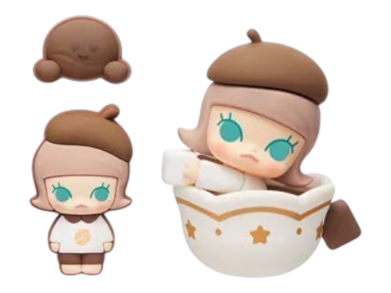 Pre-owned Pop Mart Pop Bean Coffee Factory Series Molly Decoration Charm In Multi