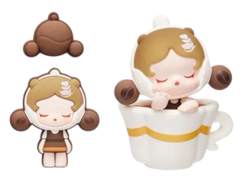 Pre-owned Pop Mart Pop Bean Coffee Factory Series Skullpanda Decoration Charm In Multi