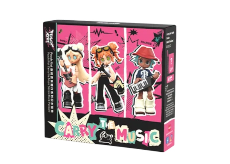 Pop Mart Peach Riot Power Carry The Music Series Block Pendant Single Blind Box