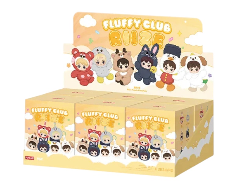 Pop Mart RIIZE Fluffy Club Series Mini Pouch Keychain Sealed Case (6 Blind Box)