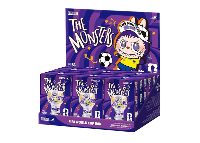 POPMART THE MONSTERS FIFA WORLD CUP ラブブ Pop Mart THE MONSTERS x FIFA SERIES Labubu Glass Cup Sealed Case