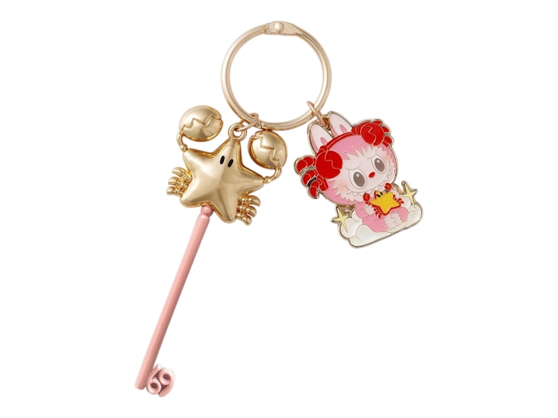 Pre-owned Pop Mart The Monsters Labubu Constellation Series Cancer Key Pendant In Multi