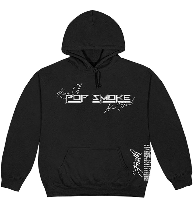 Pop Smoke x Vlone Faith King of New York Hoodie Black Men's SS21