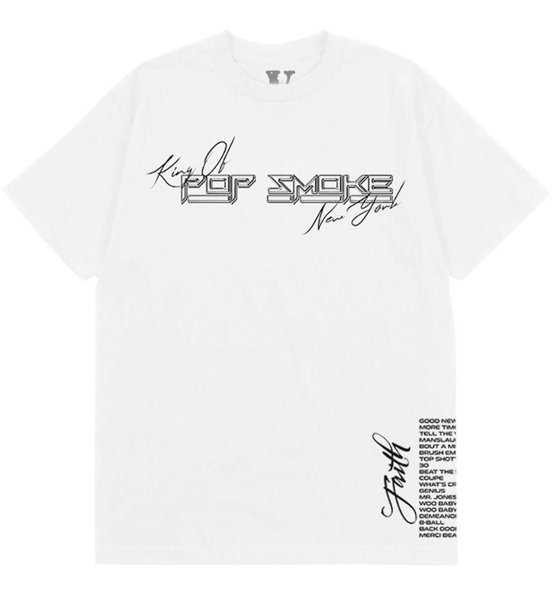Pop Smoke x Vlone Faith King of New York T-shirt White Men's