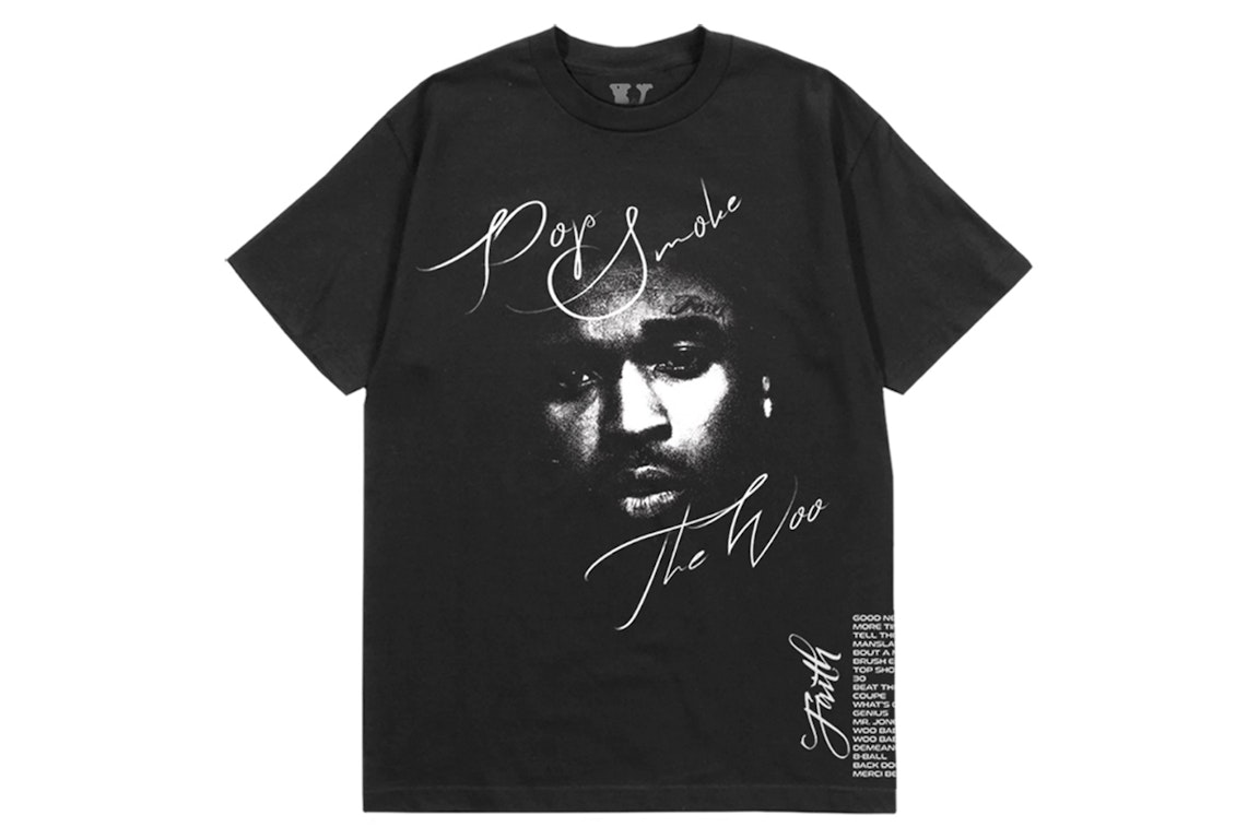 Pre-owned Pop Smoke X Vlone Faith T-shirt Black