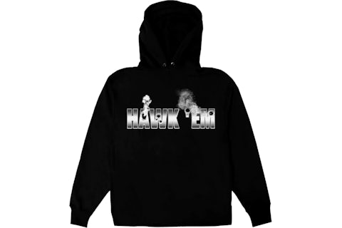Pop Smoke x Vlone Hawk Em Hoodie Black Men s US