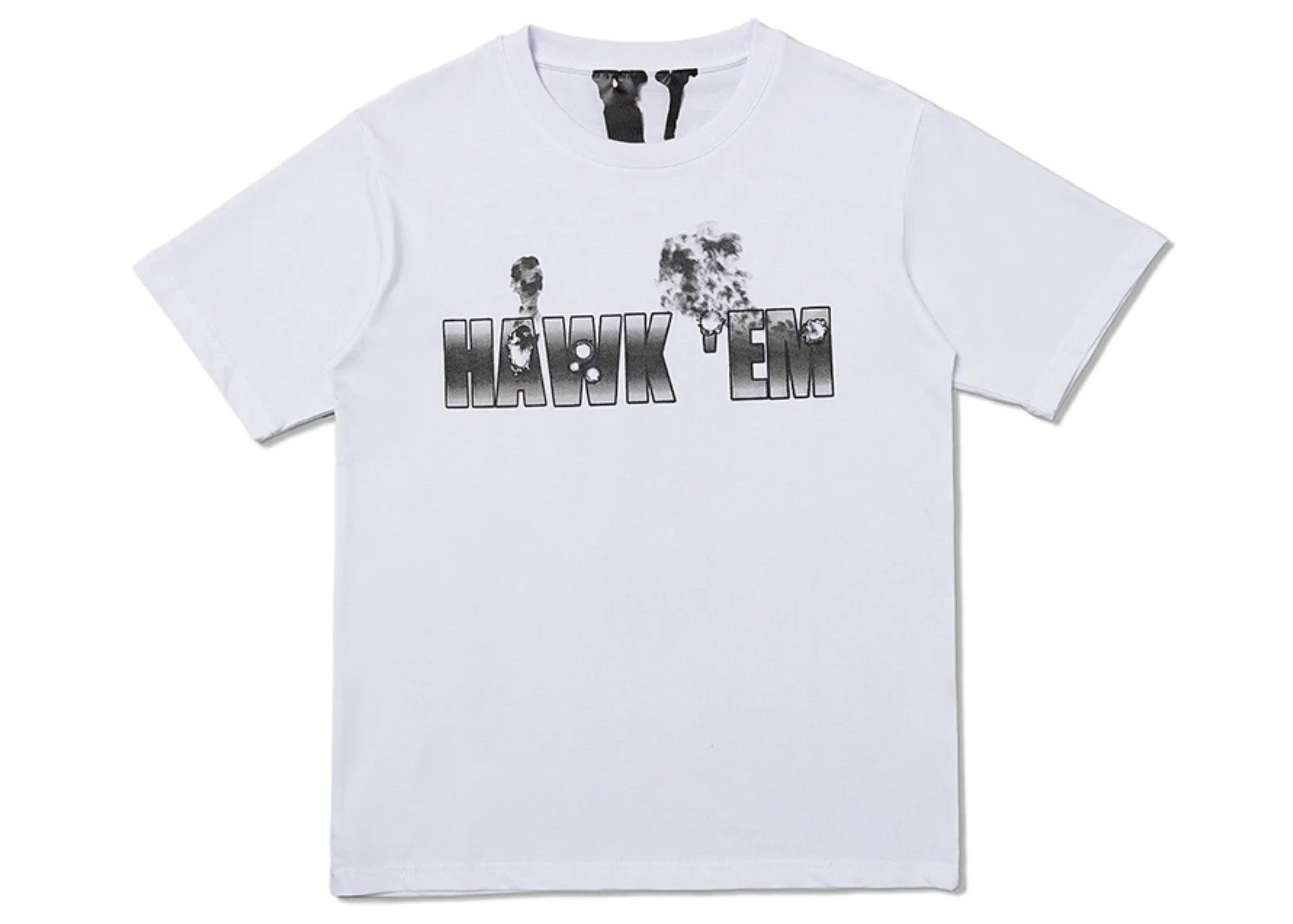 [新品]PopSmoke x Vlone Hawk 'Em White TEE①