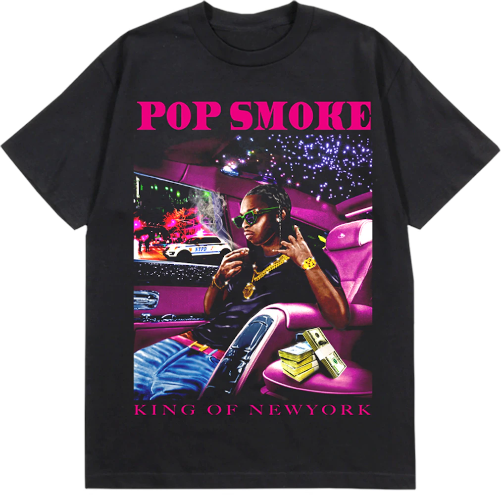 カルマヴィーロン[新品]Pop Smoke x Vlone Smoke Black Tee ⑤
