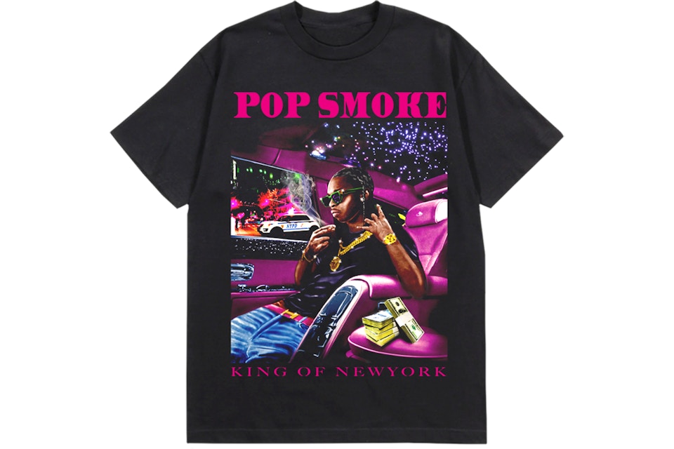 新品 Pop Smoke x Vlone Smoke Black Tee ⑤ - rehda.com