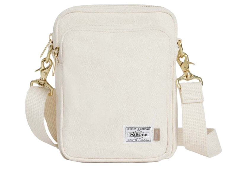 Porter x JJJJound Passport Bag - Small Off-White in Cotton/Calfskin 