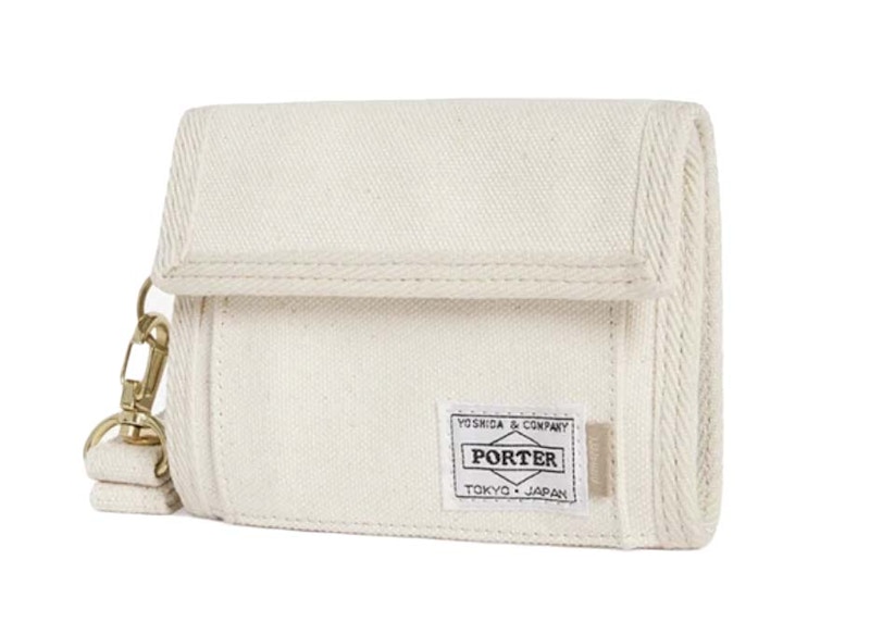 Porter x JJJJound Wallet Off-White in Cotton/Calfskin Leather with