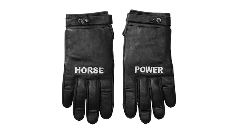 Pre-owned Post Malone Men's  X Hd Horsepower Leather Gloves In Black