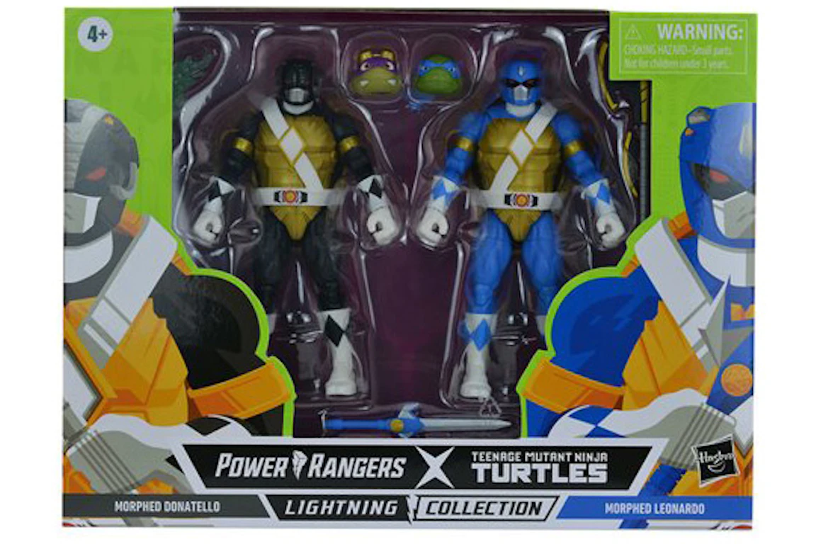 Power Rangers x Teenage Mutant Ninja Turtles Lightning Collection Donatello Black and Leonardo Blue Action Figures